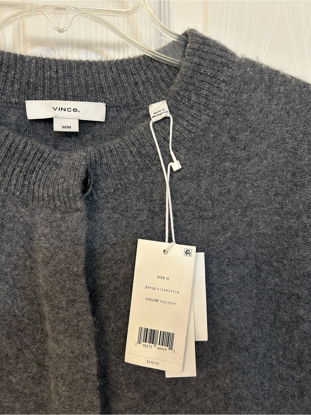 Vince Cashmere Cardigan in Heather Graphite Size M - Picture 7 of 8